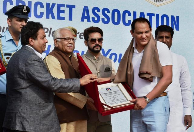 Mohammad Azharuddin was one of India’s former Test captains to be felicitated on Thursday. (PTI) Mohammad Azharuddin was one of India’s former Test captains to be felicitated on Thursday. (PTI)