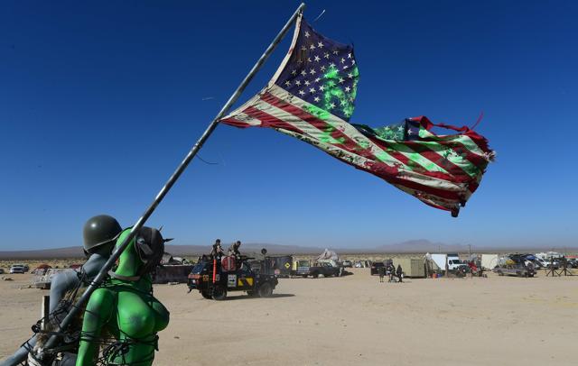 Festival goers attend the first day of Wasteland Weekend in the high desert community of California City in the Mojave Desert. (AFP)