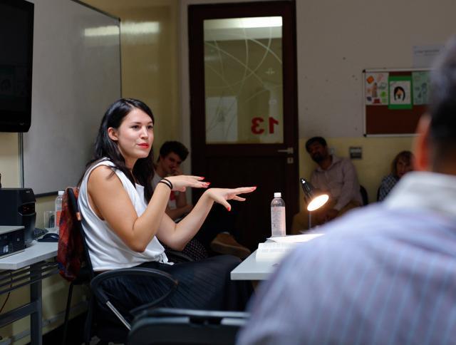 Austrian novelist Vea Kaiser performed a dramatic reading from her first novel Blasmusikpop (2012) (Sundeep Bali )