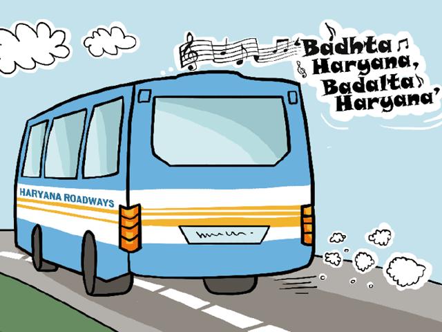 The state authorities have initiated the process to introduce audio, video and Wi-Fi based entertainment in 4,000-odd ordinary and luxury buses being run by the state transport department.(Illustration by Daljeet Kaur Sandhu)