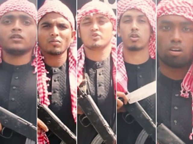 A new video released by the Islamic State group featured the 5 Dhaka cafe attackers.(Combination image/Screengrab) A new video released by the Islamic State group featured the 5 Dhaka cafe attackers.(Combination image/Screengrab)