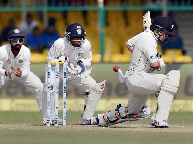 Ross Taylor fails to read a Ravindra Jadeja delivery. (PTI Photo) Ross Taylor fails to read a Ravindra Jadeja delivery. (PTI Photo)