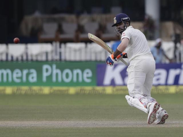India's Lokesh Rahul bats on the the day of their cricket test match against New Zealand. (AP photo)