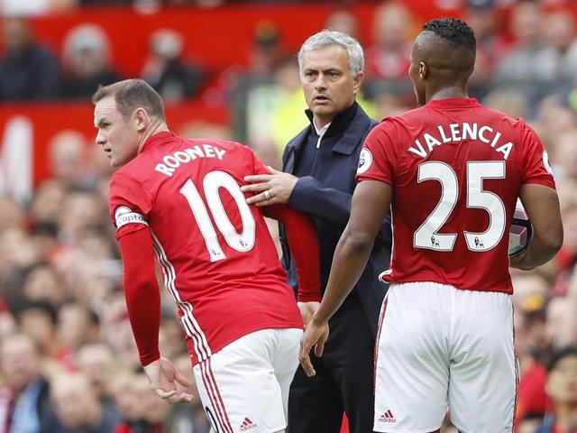 Manchester United manager Jose Mourinho with Wayne Rooney.(REUTERS) Manchester United manager Jose Mourinho with Wayne Rooney.(REUTERS)