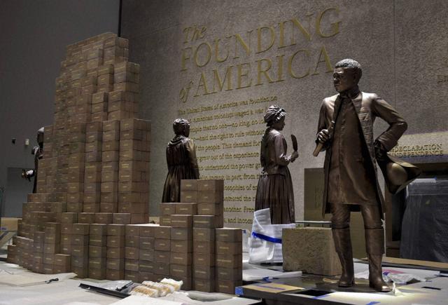 Preparations are finalised for the opening of the National Museum of African American History and Culture on Wednesday. (AP) Preparations are finalised for the opening of the National Museum of African American History and Culture on Wednesday. (AP)