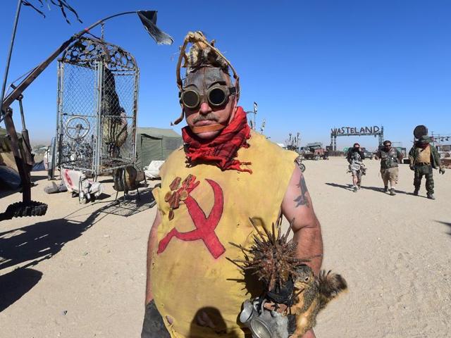 Once a year, Wasteland City rises from the arid badlands of the northern Antelope Valley, a two-hour drive north from Los Angeles, to host the largest post-apocalyptic themed festival in the world. (AFP) 