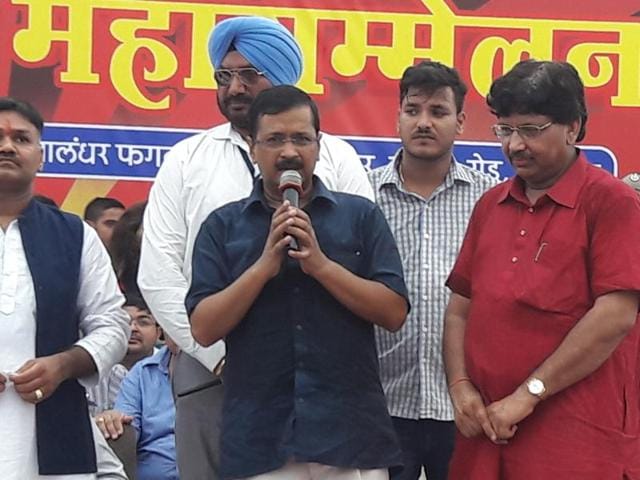 The Delhi CM was in Jalandhar as the chief guest of the Agrasen Jayanti Samaroh celebrations, organised by the Aggarwal community.(Pardeep Pandit/HT Photo) The Delhi CM was in Jalandhar as the chief guest of the Agrasen Jayanti Samaroh celebrations, organised by the Aggarwal community.(Pardeep Pandit/HT Photo)