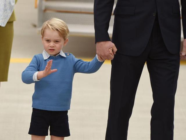 Her elder brother, Prince George wore his staple, shirt-sweater-shorts combo with knee-high sokcs. (AFP) Her elder brother, Prince George wore his staple, shirt-sweater-shorts combo with knee-high sokcs. (AFP)