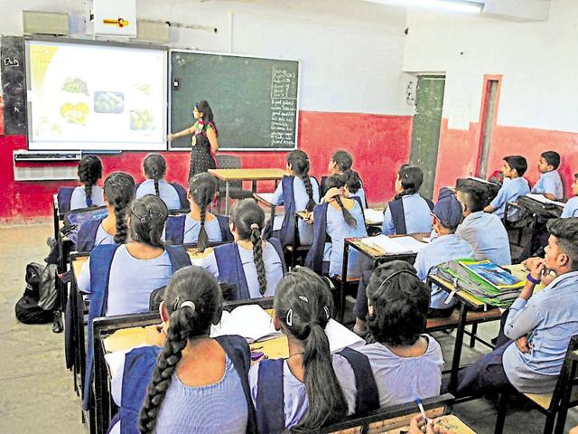 Of the 2.89-lakh people in the age group of 5-19 in Chandigarh, only 2.33 lakh are attending educational institutions.(HT file) Of the 2.89-lakh people in the age group of 5-19 in Chandigarh, only 2.33 lakh are attending educational institutions.(HT file)
