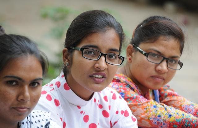 The girls talk also about safety and the need to rein in roughnecks. There’s palpable urge across genders for a systemic change that the archetypal politician abhors. (Bharat Bhushan/HT Photo) The girls talk also about safety and the need to rein in roughnecks. There’s palpable urge across genders for a systemic change that the archetypal politician abhors. (Bharat Bhushan/HT Photo)