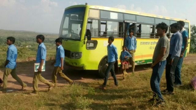 The district administration has also arranged for a bus to take the students to school until the bridge construction is completed. (HT Photo) The district administration has also arranged for a bus to take the students to school until the bridge construction is completed. (HT Photo)