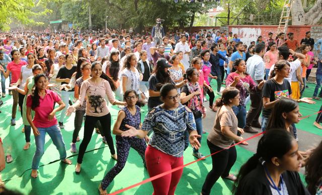 The event was attended by 1605 students, some of whom were from other colleges. (Manoj Verma/HT) The event was attended by 1605 students, some of whom were from other colleges. (Manoj Verma/HT)
