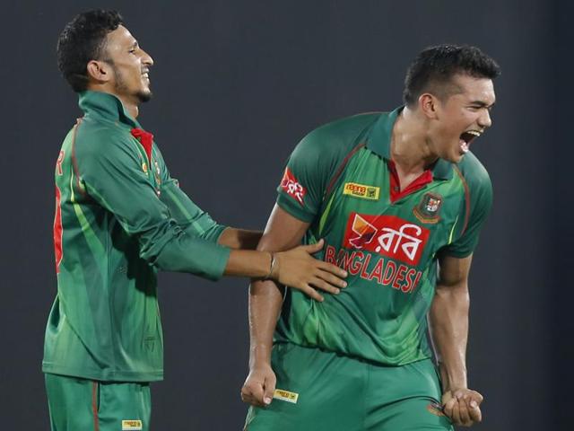 With Afghanistan needing 13 off the final over, Taskin held his nerve to concede just five.(AP) With Afghanistan needing 13 off the final over, Taskin held his nerve to concede just five.(AP)
