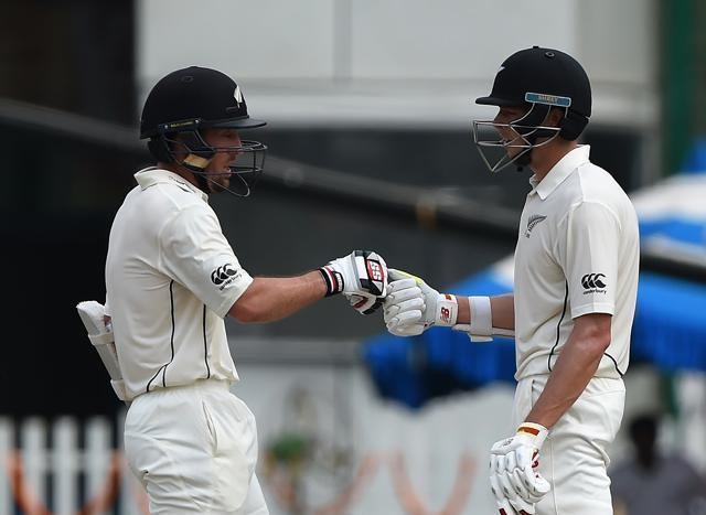 Santner (R) and Ronchi’s defiant partnership came to an end with the latter’s ill-timed slog. (AFP) Santner (R) and Ronchi’s defiant partnership came to an end with the latter’s ill-timed slog. (AFP)
