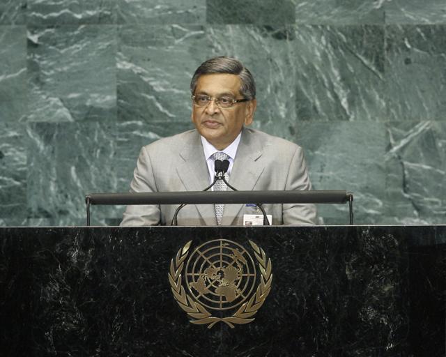 Then external affairs minister S M Krishna addresses the MDG Summit on September 22, 2010. (UN Photo/Ky Chung ) Then external affairs minister S M Krishna addresses the MDG Summit on September 22, 2010. (UN Photo/Ky Chung )