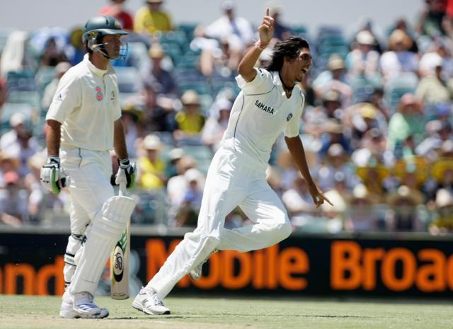 Ishant Sharma’s dogged persistence troubled Ponting but didn’t yield his wicket. His spell about to end, Sehwag asked the lanky pacer to bowl one more over. (Getty Images) Ishant Sharma’s dogged persistence troubled Ponting but didn’t yield his wicket. His spell about to end, Sehwag asked the lanky pacer to bowl one more over. (Getty Images)