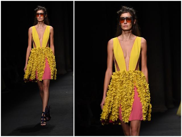 With yellow, blue and orange, Byblos Milano brought bright colors to the spring/summer 2017 runway with feminine and sensual silhouettes. (AFP) With yellow, blue and orange, Byblos Milano brought bright colors to the spring/summer 2017 runway with feminine and sensual silhouettes. (AFP)