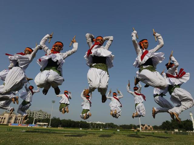 It’s that time of the year again when Garba music blares from the speakers of colony parks and dandiya sticks clash in the air night after night. Well, almost. As we await Navratri this year, here’s a glimpse of how Gujarat is prepping up for the big occasion. (AP) It’s that time of the year again when Garba music blares from the speakers of colony parks and dandiya sticks clash in the air night after night. Well, almost. As we await Navratri this year, here’s a glimpse of how Gujarat is prepping up for the big occasion. (AP)
