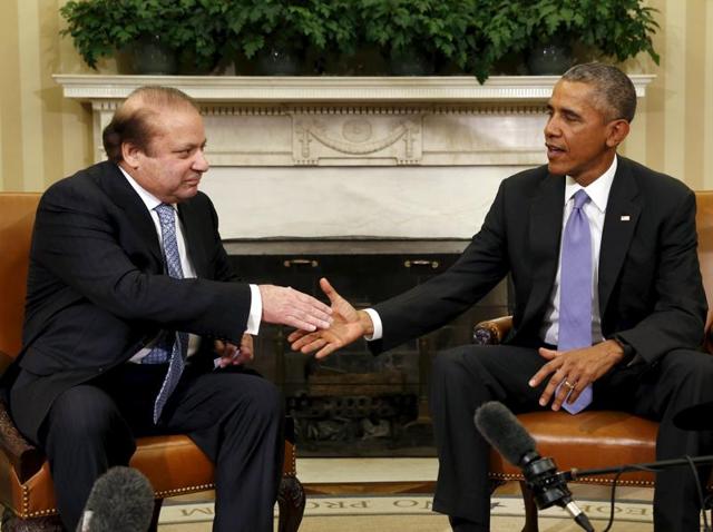 US President Barack Obama with Pakistan's Prime Minister Nawaz Sharif in the Oval Office of the White House in Washington.(AP Photo) US President Barack Obama with Pakistan's Prime Minister Nawaz Sharif in the Oval Office of the White House in Washington.(AP Photo)