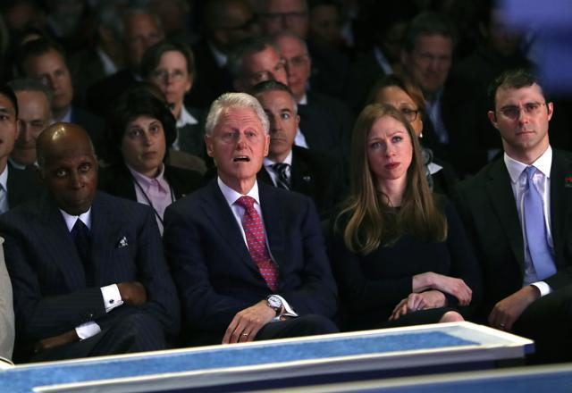 Bill and Chelsea Clinton listen to Republican nominee Donald Trump during the first presidential debate at Hofstra University in Hempstead, New York. (AFP Photo) Bill and Chelsea Clinton listen to Republican nominee Donald Trump during the first presidential debate at Hofstra University in Hempstead, New York. (AFP Photo)