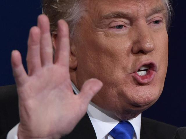 Republican nominee Donald Trump speaks during the first presidential debate at Hofstra University in Hempstead, New York. (AFP Photo)