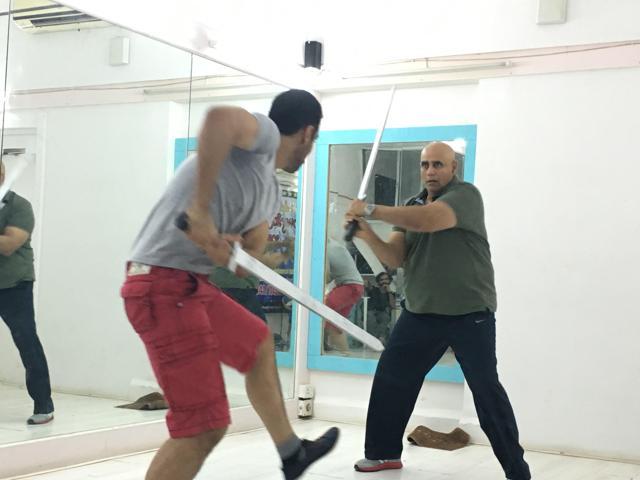 Actor Puneet Issar rehearsing the fight scenes in Raavan ki Ramayana Actor Puneet Issar rehearsing the fight scenes in Raavan ki Ramayana