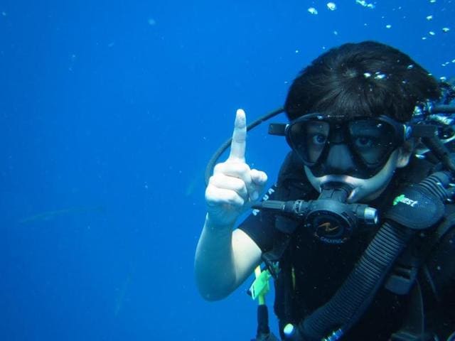 During the vacation Arshad’s son Zeke was seen scuba diving. (Hindustan Times)