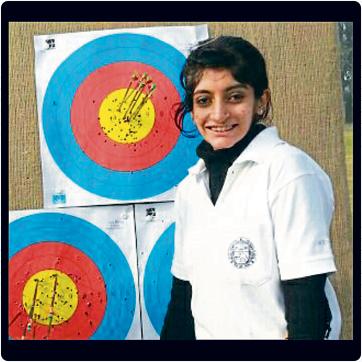 Divya, national archery champion from Khalsa College, Delhi University Divya, national archery champion from Khalsa College, Delhi University
