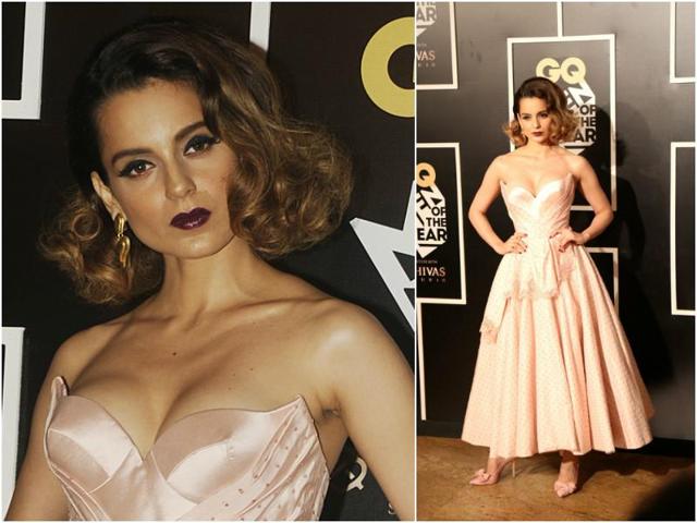 Kanagana looked stunning in a glossy, pink polka-dotted dress with a gorgeous neckline. (Agencies)