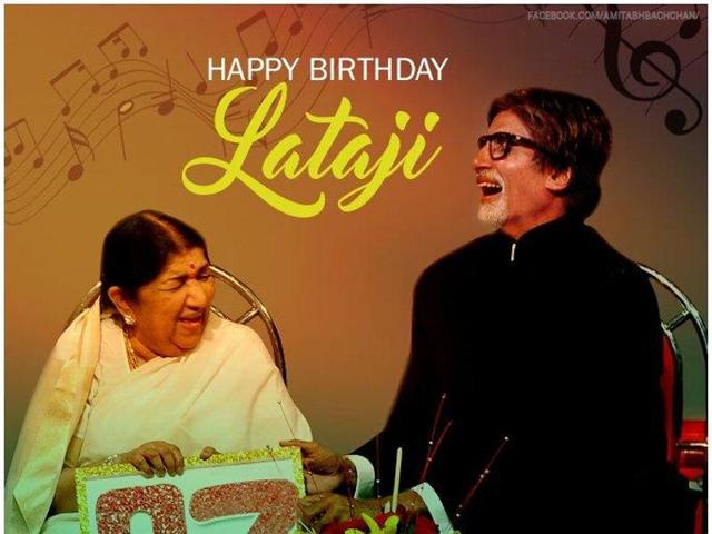 Amitabh Bachchan sent his birthday wishes for singer Lata Mangeshkar sharing this picture.