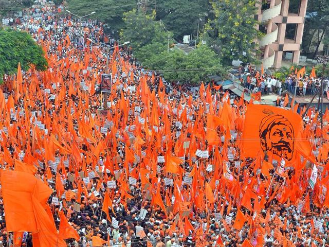 A silent protest held by Maratha community at Sangli yesterday.(Uday Deolekar)