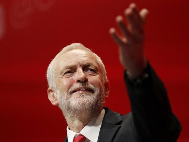 Britain's Labour Party leader Jeremy Corbyn delivers his keynote speech at the Labour Party conference in Liverpool, Britain, on Wednesday.(AP) Britain's Labour Party leader Jeremy Corbyn delivers his keynote speech at the Labour Party conference in Liverpool, Britain, on Wednesday.(AP)