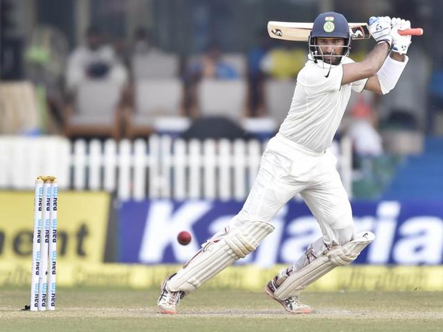 Cheteshwar Pujara scored 62 and 78 in the first Test against New Zealand in Kanpur.(AFP) Cheteshwar Pujara scored 62 and 78 in the first Test against New Zealand in Kanpur.(AFP)