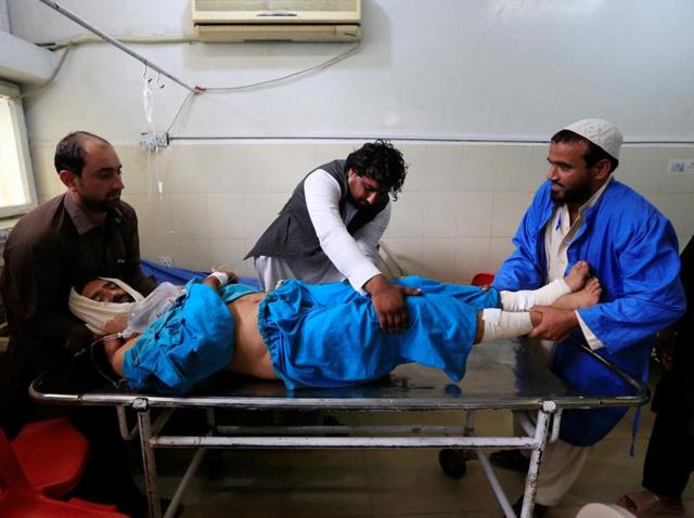 An Afghan citizen wounded in a suspected US airstrike receives treatment at a hospital in Jalalabad.(REUTERS) An Afghan citizen wounded in a suspected US airstrike receives treatment at a hospital in Jalalabad.(REUTERS)