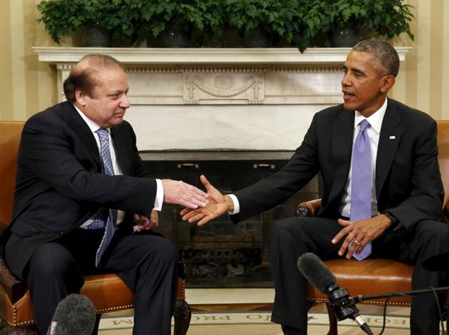 US President Barack Obama with Pakistan's Prime Minister Nawaz Sharif in the Oval Office of the White House in Washington.(AP File Photo) US President Barack Obama with Pakistan's Prime Minister Nawaz Sharif in the Oval Office of the White House in Washington.(AP File Photo)