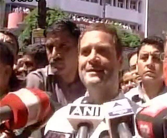 Congress vice president Rahul Gandhi said he was against RSS’ ideology.(ANI Photo)