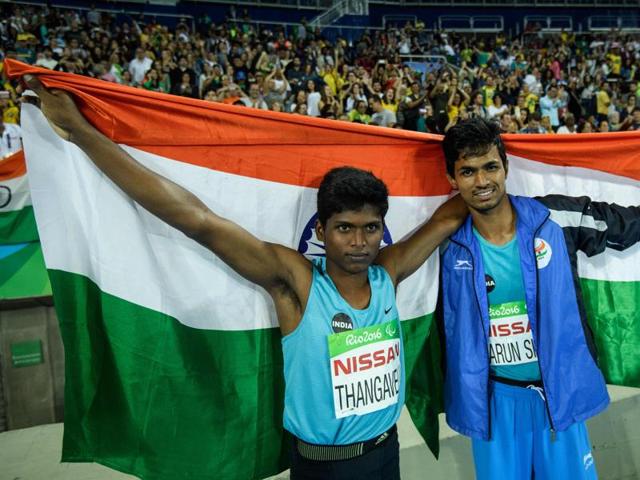 Gold medal winners Mariyappan Thangavelu (L) and Devendra Jhajharia (not in picture) will be awarded Rs 30 lakh each. Varun Singh Bhati (right) will get Rs 10 lakh for his bronze while Deepa Malik will be awarded Rs 20 lakh. (AFP) Gold medal winners Mariyappan Thangavelu (L) and Devendra Jhajharia (not in picture) will be awarded Rs 30 lakh each. Varun Singh Bhati (right) will get Rs 10 lakh for his bronze while Deepa Malik will be awarded Rs 20 lakh. (AFP)