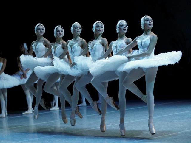 The scene, originally depicted in two acts, is inspired from Russian folk tales and narrates the story of Odette, a princess who was turned into a swan by an evil sorcerer’s curse. (Reuters)