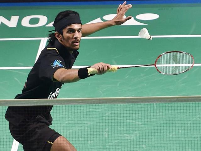 Jayaram moved past Chinese Huang Yuxiang 21-15, 21-18 in the second round match.(PTI Photo) Jayaram moved past Chinese Huang Yuxiang 21-15, 21-18 in the second round match.(PTI Photo)