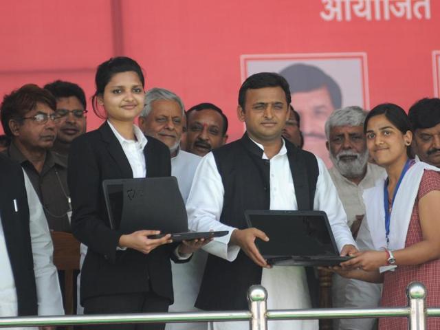 Nearly 18 lakh laptops have been distributed to students in UP(HT file photo) Nearly 18 lakh laptops have been distributed to students in UP(HT file photo)