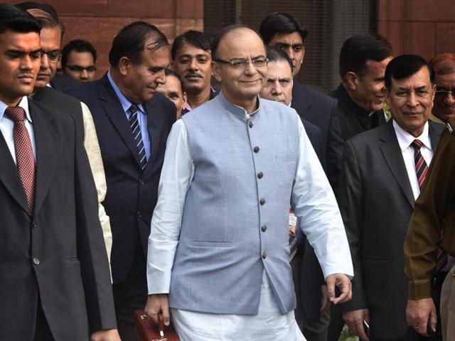 Finance Minister Arun Jaitley leaving from finance ministry North Block to present the General Budget at Parliament House earlier this year.(Hindustan Times) Finance Minister Arun Jaitley leaving from finance ministry North Block to present the General Budget at Parliament House earlier this year.(Hindustan Times)