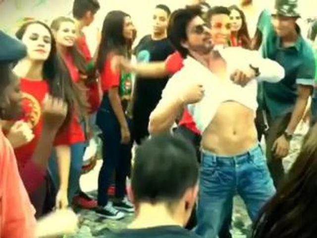 Shah Rukh Khan in a still from the video he shared to claim his ‘male directors objectify him’