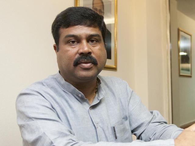 Dharmendra Pradhan, minister of oil and gas in his office.(Sneha Srivastava) Dharmendra Pradhan, minister of oil and gas in his office.(Sneha Srivastava)