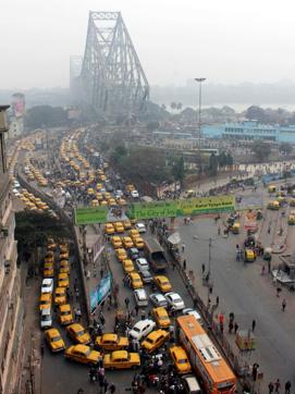 “Welcome to the City of Joy”; The Howrah central bus stand in Kolkata on January 06, 2014 during a bus strike (Ramkrishna Samanta/Hindustan Times) “Welcome to the City of Joy”; The Howrah central bus stand in Kolkata on January 06, 2014 during a bus strike (Ramkrishna Samanta/Hindustan Times)