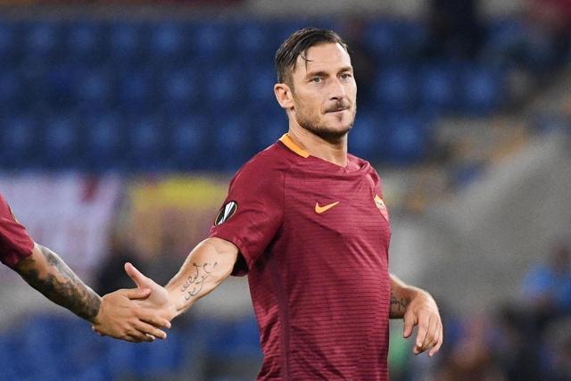 Totti had a hand in three of Roma's four goals, the fourth an own goal from Astra’s Fabicio. (AP) Totti had a hand in three of Roma's four goals, the fourth an own goal from Astra’s Fabicio. (AP)