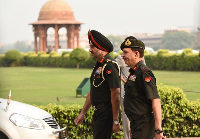 Director general of military operations Ranbir Singh arrives to attend an all-party meeting in New Delhi on Thursday. (Virendra Singh Gosain/HT PHOTO) Director general of military operations Ranbir Singh arrives to attend an all-party meeting in New Delhi on Thursday. (Virendra Singh Gosain/HT PHOTO)