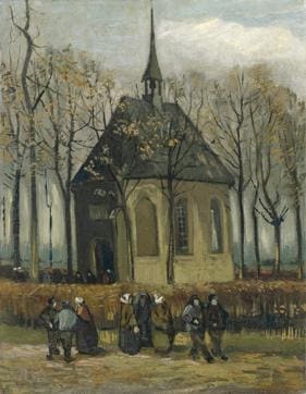 A Picture released by the Van Gogh Museum on September 30, 2016 shows the painting "Congregation Leaving The Reformed Church of Neunen" by Vincent Van Gogh. (AFP) A Picture released by the Van Gogh Museum on September 30, 2016 shows the painting "Congregation Leaving The Reformed Church of Neunen" by Vincent Van Gogh. (AFP)
