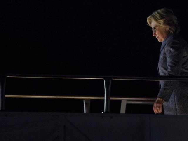 Democratic presidential nominee Hillary Clinton arrives at Vero Beach Municipal Airport September 30, 2016 in Vero Beach, Florida.(AFP) Democratic presidential nominee Hillary Clinton arrives at Vero Beach Municipal Airport September 30, 2016 in Vero Beach, Florida.(AFP)