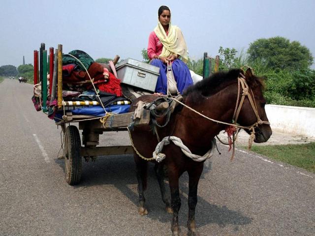 The evacuation was ordered as relations between New Delhi and Islamabad nosedived following the army’s announcement of surgical strikes against “terror launchpads” in Pakistan-occupied Kashmir, amid fears of retaliation by the neighbouring country.(PTI) The evacuation was ordered as relations between New Delhi and Islamabad nosedived following the army’s announcement of surgical strikes against “terror launchpads” in Pakistan-occupied Kashmir, amid fears of retaliation by the neighbouring country.(PTI)