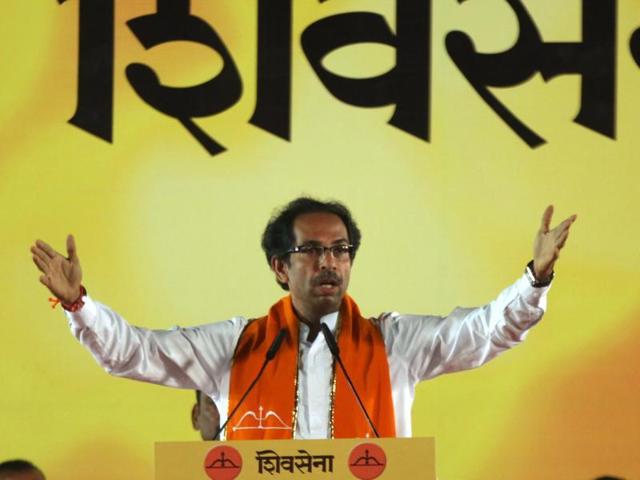 Shiv Sena president Uddhav Thackeray addresses a gathering in Bandra. (HT File Phto) Shiv Sena president Uddhav Thackeray addresses a gathering in Bandra. (HT File Phto)